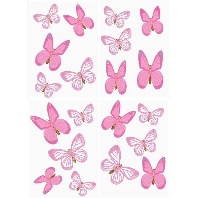 Kids wall stickers butterflies pink