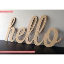 Wooden sign Hello