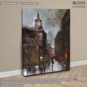 Canvas print Lonely walk, side