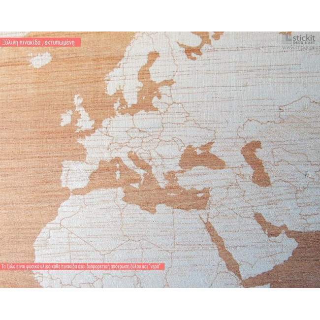 Wooden sign World map