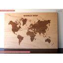 Wooden sign World map (art1)