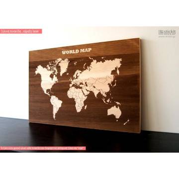 Wooden sign World map (art2) 2