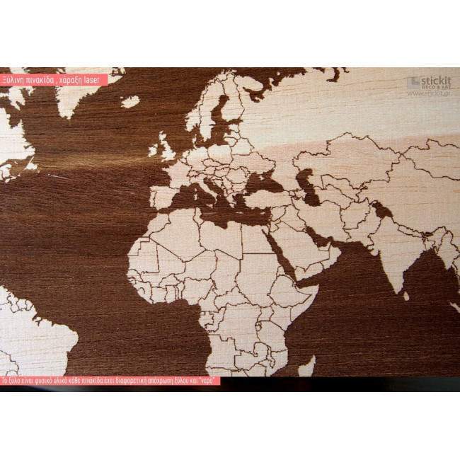 Wooden sign World map (art2)