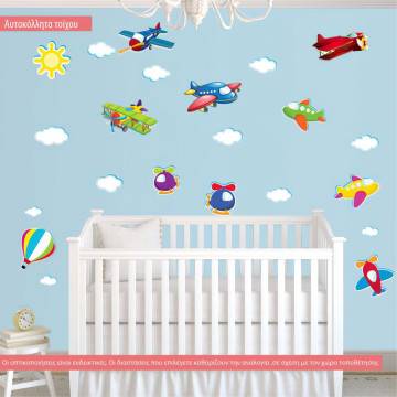 Kids wall stickers Large fly collection