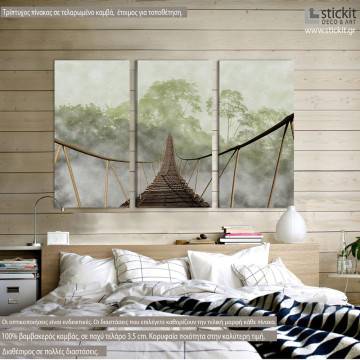 Canvas print Jungle bridge,3 panels 2