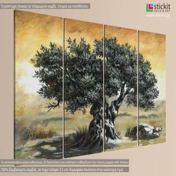 Canvas print Olive tree, four panels 2