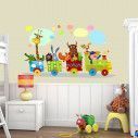 Kids wall stickers Happy train and animals