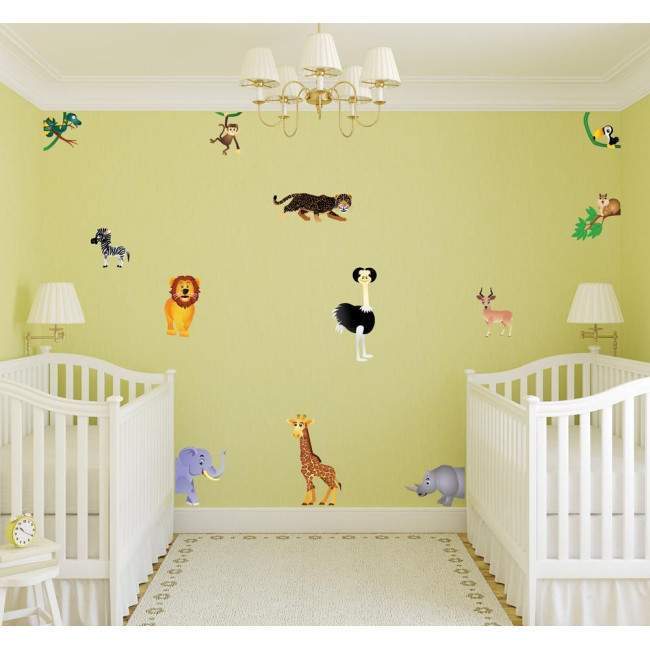 Kids wall stickers Collection of jungle animals