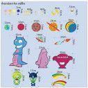 Kids wall stickers Cute aliens, spacecrafts, stars and planets