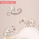 Kids wall stickers Bunnies beige, large set