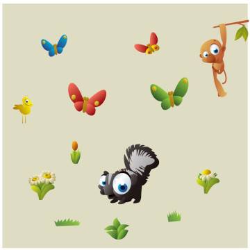 Kids wall stickers Cartoon savanna animals, additional  illustration