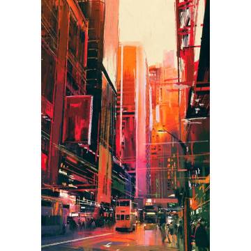 Αυτοκόλλητο πόρτας City streets 2