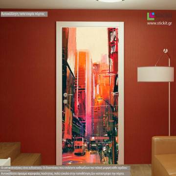 Door sticker City streets