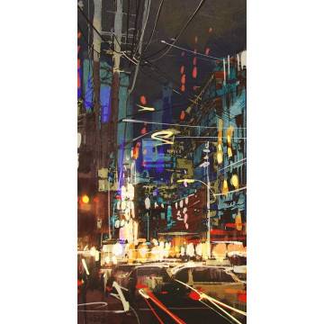 Αυτοκόλλητο πόρτας Urban night 2