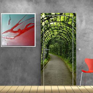 Αυτοκόλλητο πόρτας Η έξοδος στον κήπο είναι εδώ?