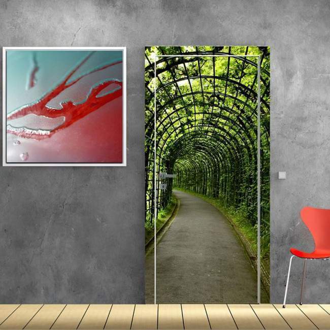 Door sticker The exit to the garden is here;