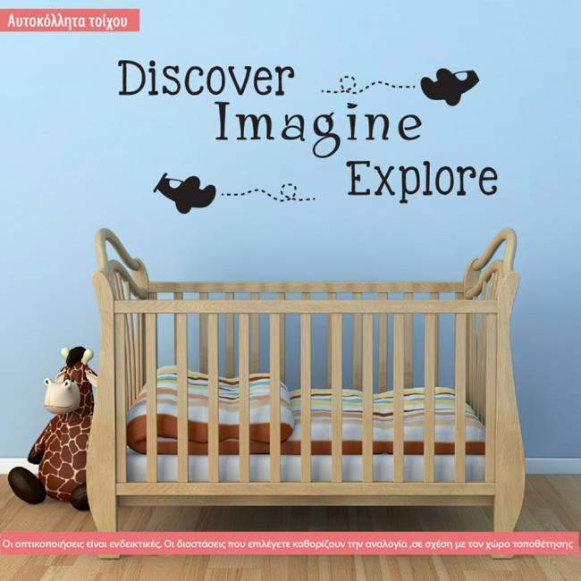 Kids wall stickers Discover, imagine, explore