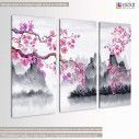 Canvas print Spring Japanese scenery,  3 panels, side