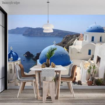 Wallpaper Santorini, light blue and white 2