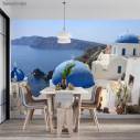 Wallpaper Santorini, light blue and white
