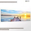 Canvas print Sunset @ dock, panoramic, side