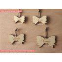 Wooden tag bow with wishes