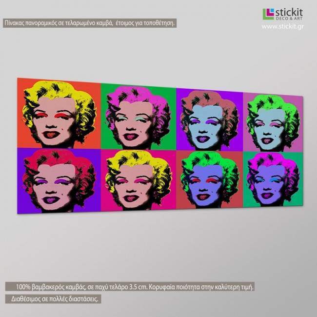 Canvas print Marilyn Monroe pop art, panoramic, side