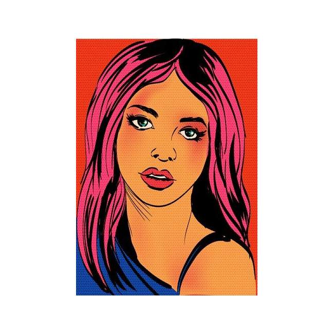 Pop art, girl, φωτογραφική ταπετσαρία αυτοκόλλητη