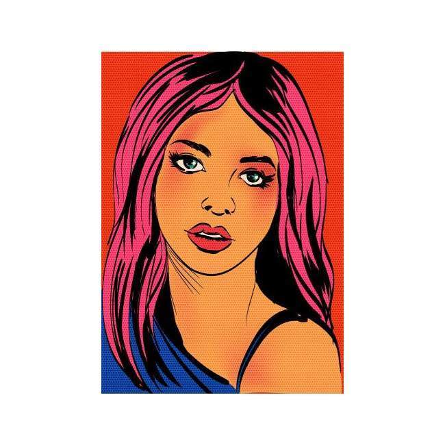Door sticker Pop art girl
