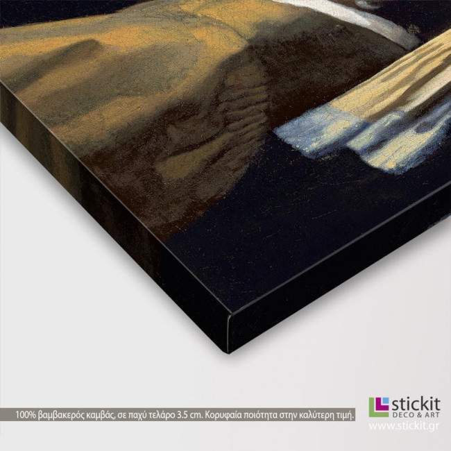 Canvas print Girl with pearl earring, Vermeer Johannes, detail