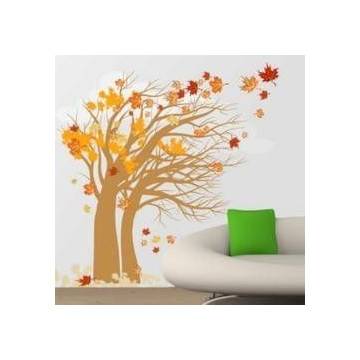 Wall stickers Autumn tree with clouds 2