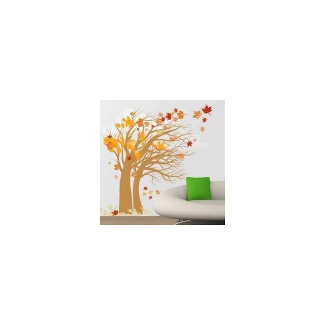 Wall stickers Autumn tree with clouds