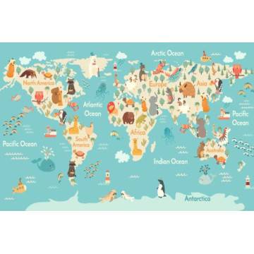 Wallpaper Map with animals 2