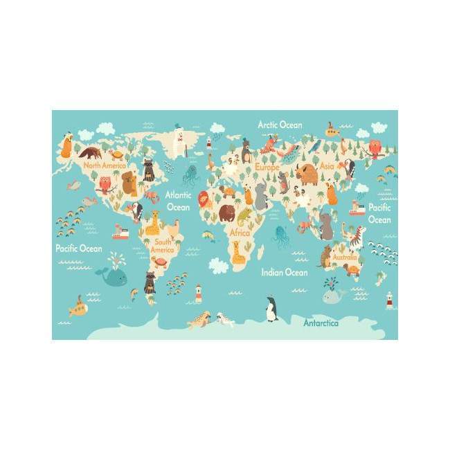 Wallpaper Map with animals