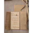 Wooden wedding invitation Love birds
