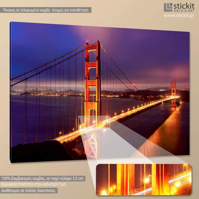 Canvas print bridge, Golden gate bridge, side