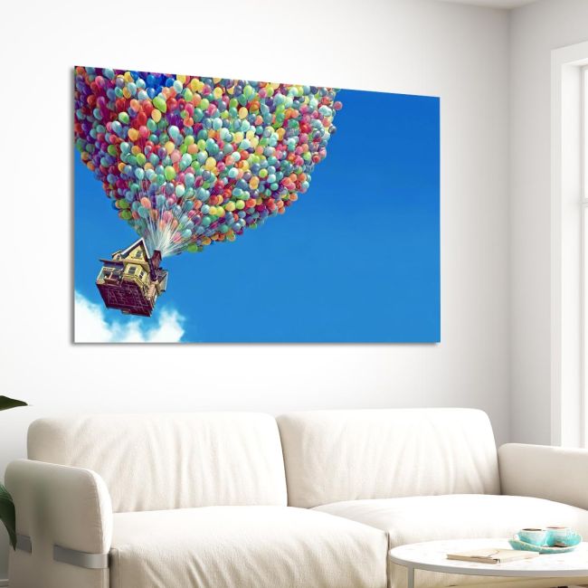 Πίνακας σε καμβά Balloon house Καμβάς τελαρωμένος Όψη 3