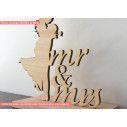 Ξύλινες φιγούρες Mr & Mrs με βάση