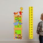 Wall stickers height measure Happy cabinet