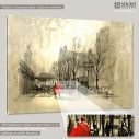 Canvas print Couple in red, side