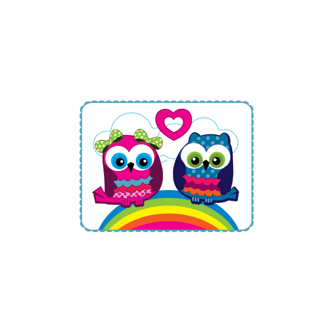 Ρετρό πουλιά , Αυτοκόλλητο τοίχου