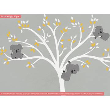 Kids wall stickers Cute Koala, white tree 2