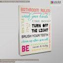 Canvas print Bathroom rules, side