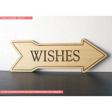 Wooden sign WISHES