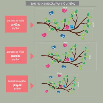 Αυτοκόλλητο τοίχου κλαδί και πουλάκια, Birds corner 2