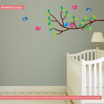 Αυτοκόλλητο τοίχου κλαδί και πουλάκια, Birds corner