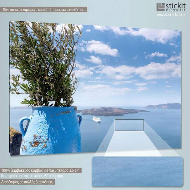 Canvas print Santorini View from Fira, side