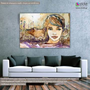 Canvas print Girl watercolor