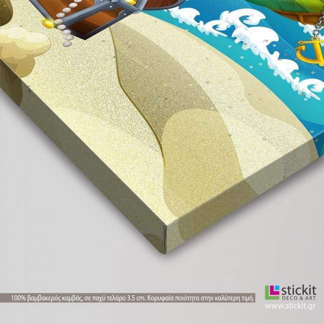 Kids canvas print The pirates, treasure hunt