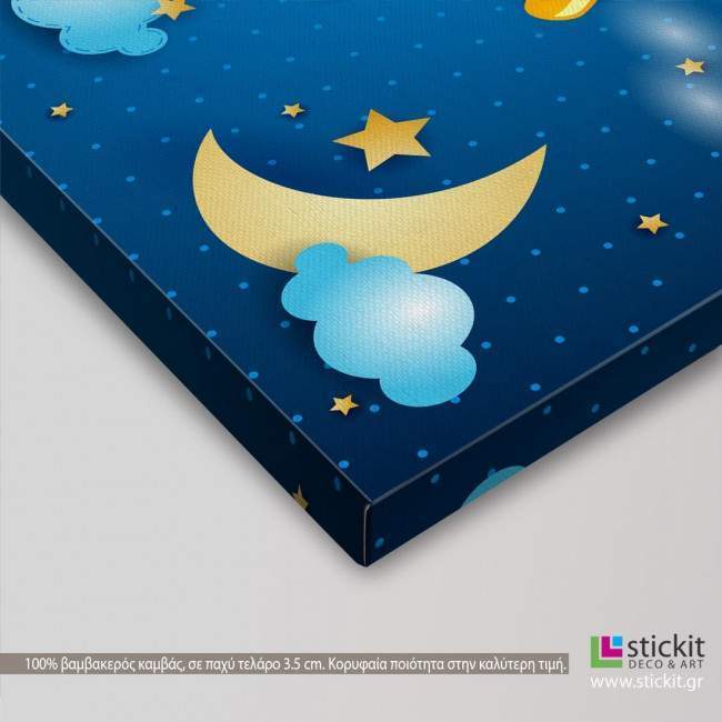 Kids canvas print Red airplane at night